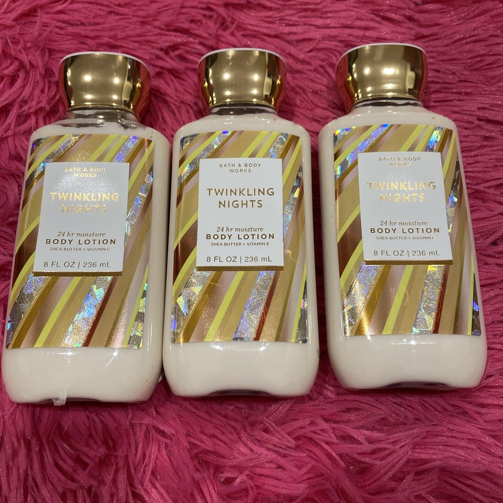 3x‎ Bath and Body Works Twinkling Nights 8oz Body Lotion